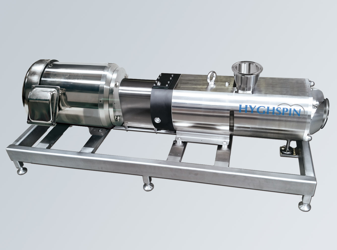 HYGHSPIN Extended on a stainless steel frame with hygienic stainless steel motor